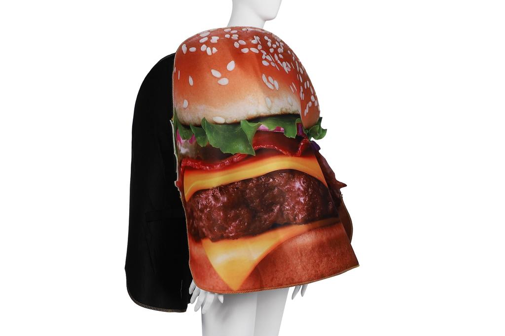 [CosMisty] Cosplay Event Costume Hamburger Costume Funny Kigurumi Costume Bread Cheeseburger Food Halloween (Hamburger)