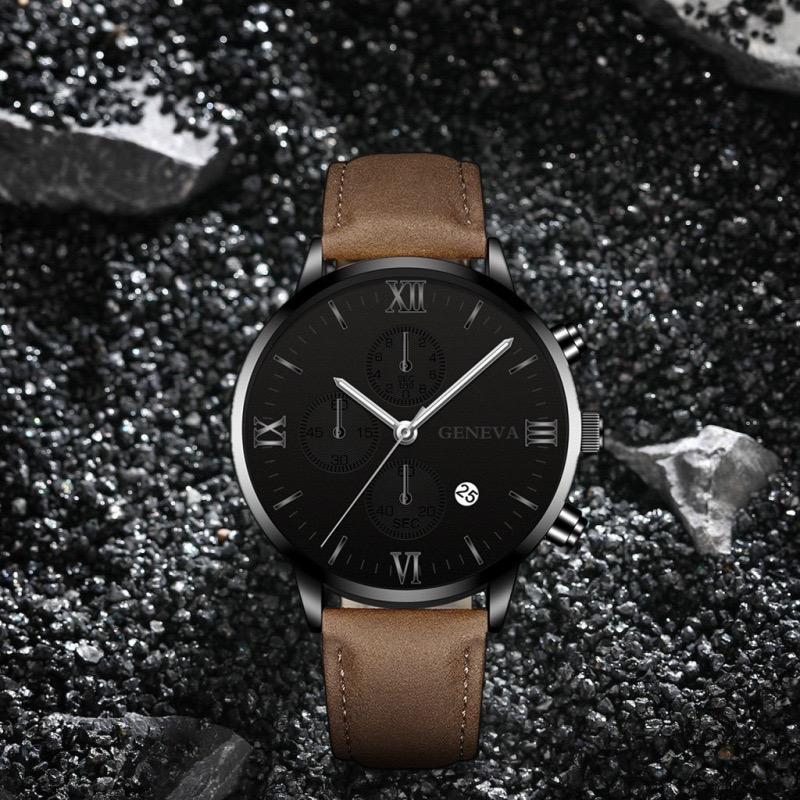 Бизнес мужские часы бренд класса люкс мужские кварцевые часы минималистичные повседневные кожаный ремешок цифровой календарь наручные часы для мужчин для работы