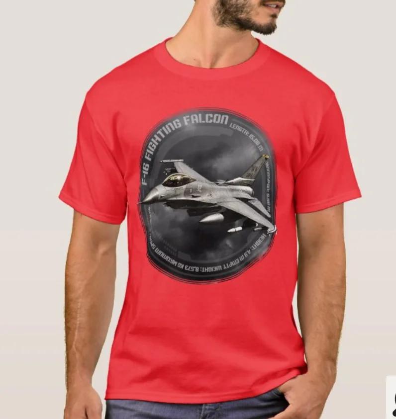 F16 Fighting Falcon Многоцелевой истребитель Футболка Летняя Хлопок Короткий Рукав Круглый Вырез Мужская Футболка Новая S3XL