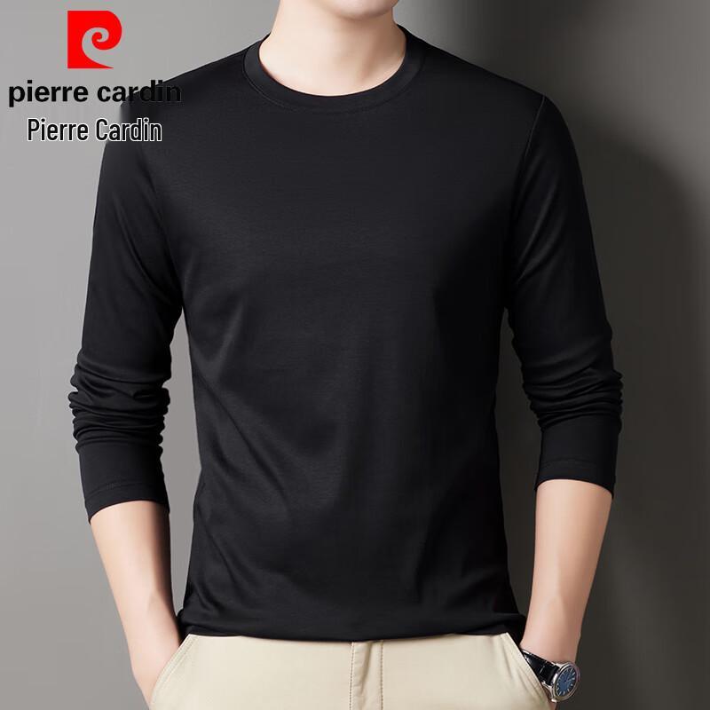 Pierre Cardin Мужская футболка с круглым вырезом и длинным рукавом, 100% хлопок