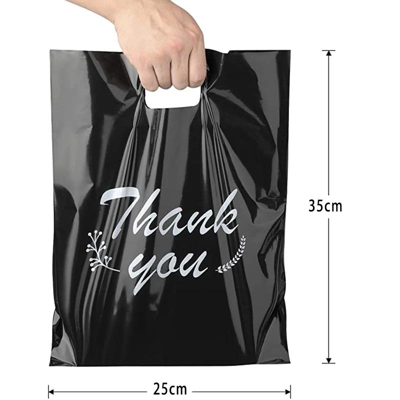 StoBag, 100 Pcs Customized Logo Multiple Color Shopping Bag With Handle Plastic Gift Bag (excluding printing fee)
