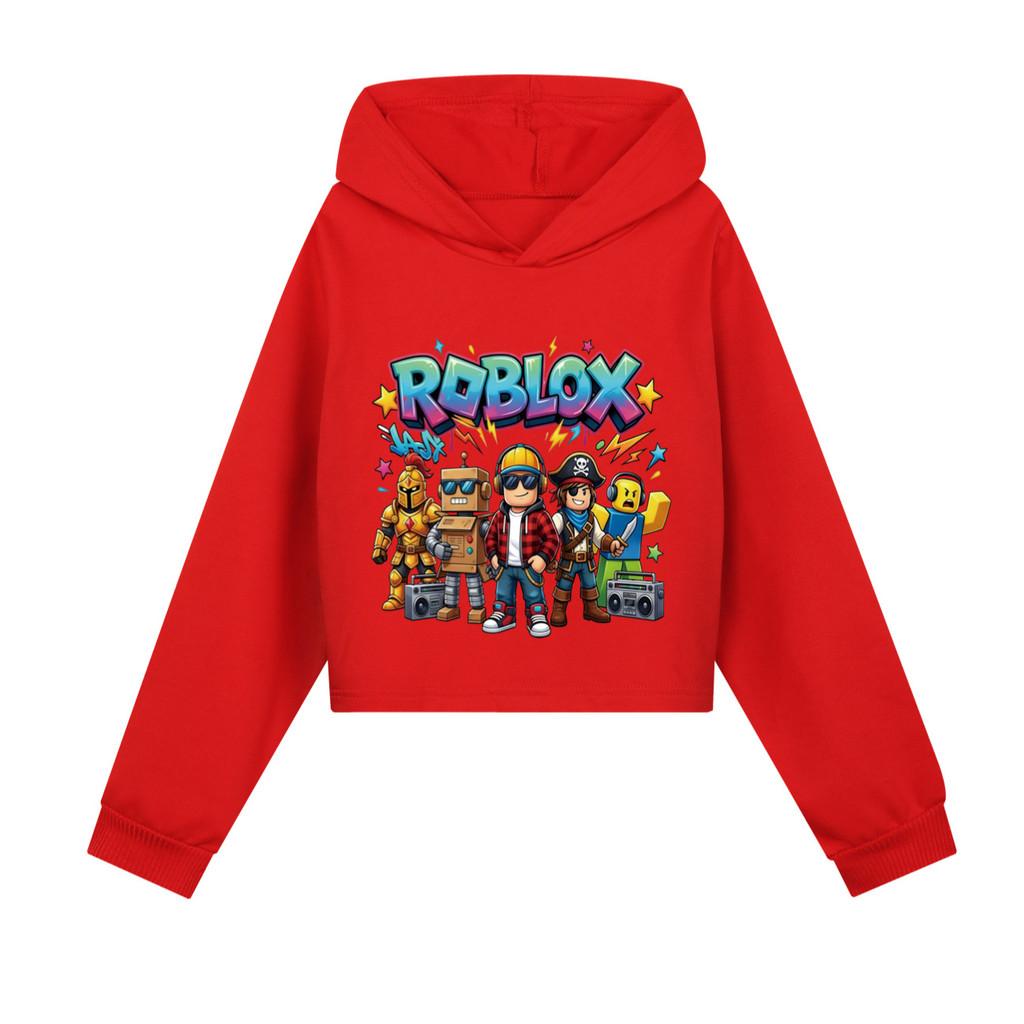 5574 Модные детские худи для девочек для улицы с принтом Roblox, повседневные, с длинным рукавом
