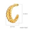 European and American Fashion Retro Stainless Steel Croissant Earrings, Women's Trend Simple Plating 18K Non-fading Earrings
