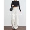 FAESSLIN Women's High-Waist Loose Straight Leg Casual Pants
