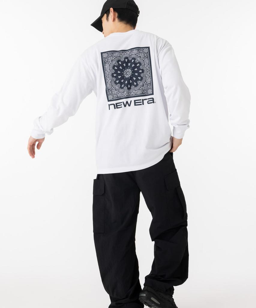 NEW ERA Cotton Tee 15129375 NER37A1698 White Long Sleeve Bandana Logo Unisex Street S L/S T-Shirt