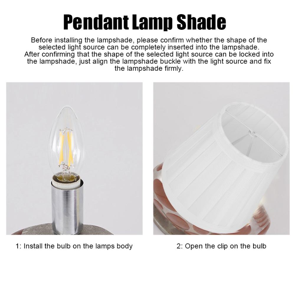 6PCS Fabric Small Replacement Lamp Covers Clip On Pleated Lamp Shade Drum Lamp Shade  Ceiling Light