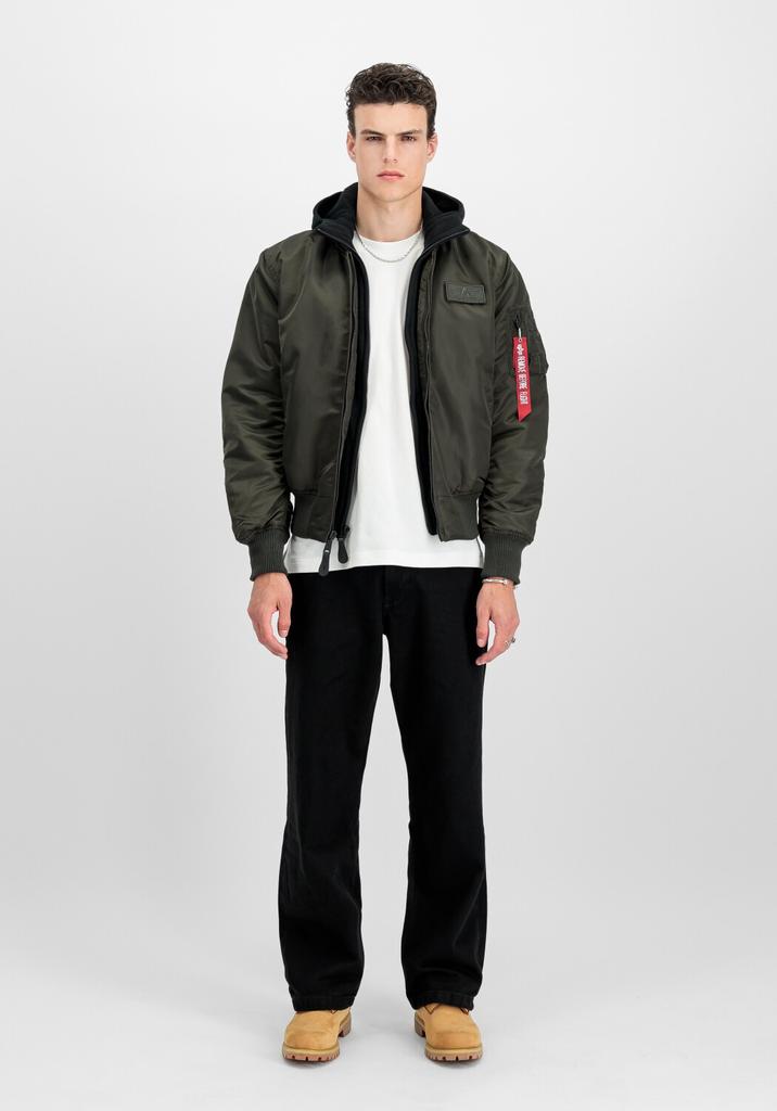 Зимняя куртка Alpha Industries MA-1 D-Tec Hood Bomber Jacket (183110) темно-зеленая