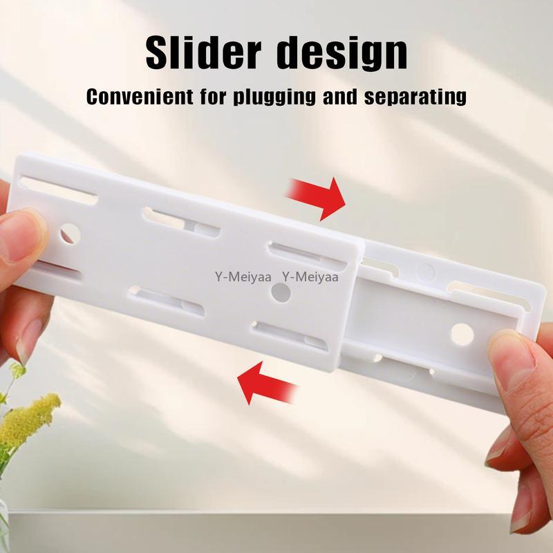 10pcs White Self Adhesive Power Strip Holder Desk Cable Organizer No Drilling Desktop Socket Fixer for Home Office