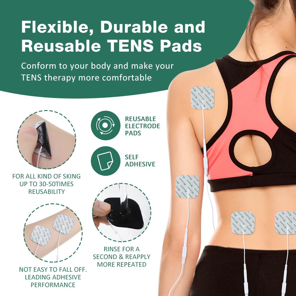 4x4cm/5x5cm TENS UNIT Raplacement Pads EMS Muscle Stimulator Electrode Pads 2.0mm Non Woven Fabric Massage Sticker Reusable Pads