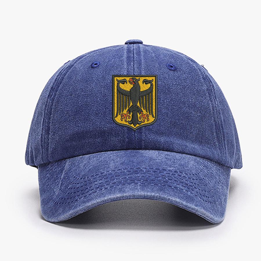 Германия Германия Герб Щит Вышивка Винтаж Мужские Бейсбол мягкий хлопок Потертый мягкий Папины кепки