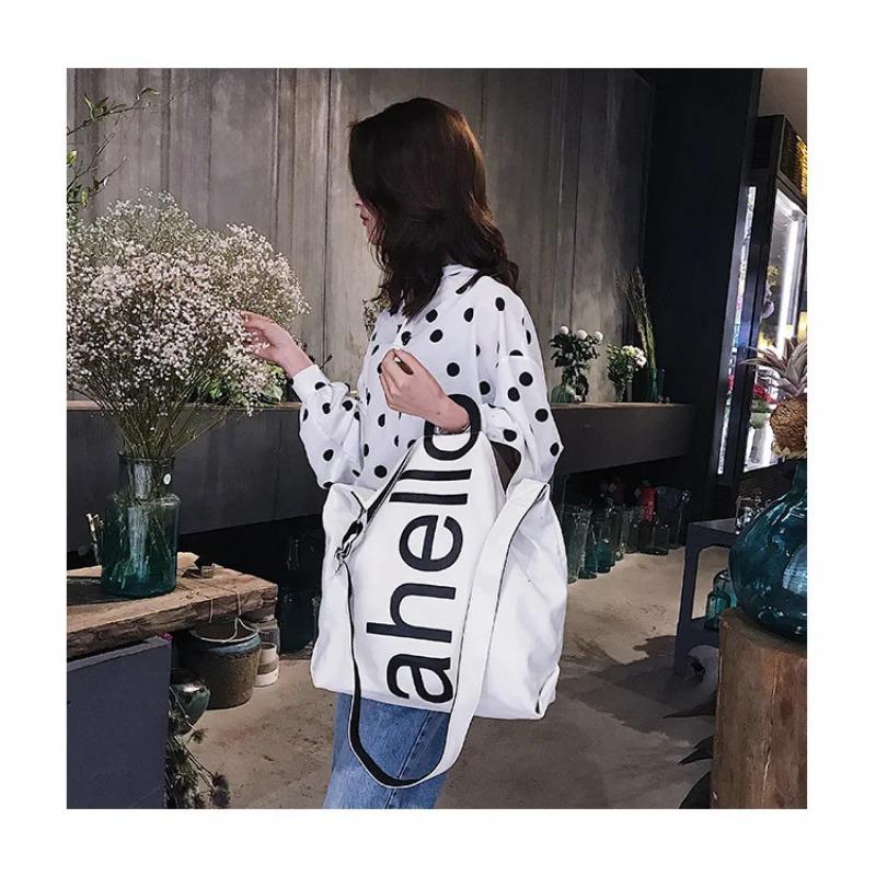 Большая сумка женская, новинка 2018 года, холщовая женская модная портативная сумка-тоут с буквами, широкополосная сумка большой вместительности