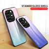 For Infinix Hot 40i Hot40i Case Gradient Aurora Tempered Glass Soft Frame Back Cover Phone Case