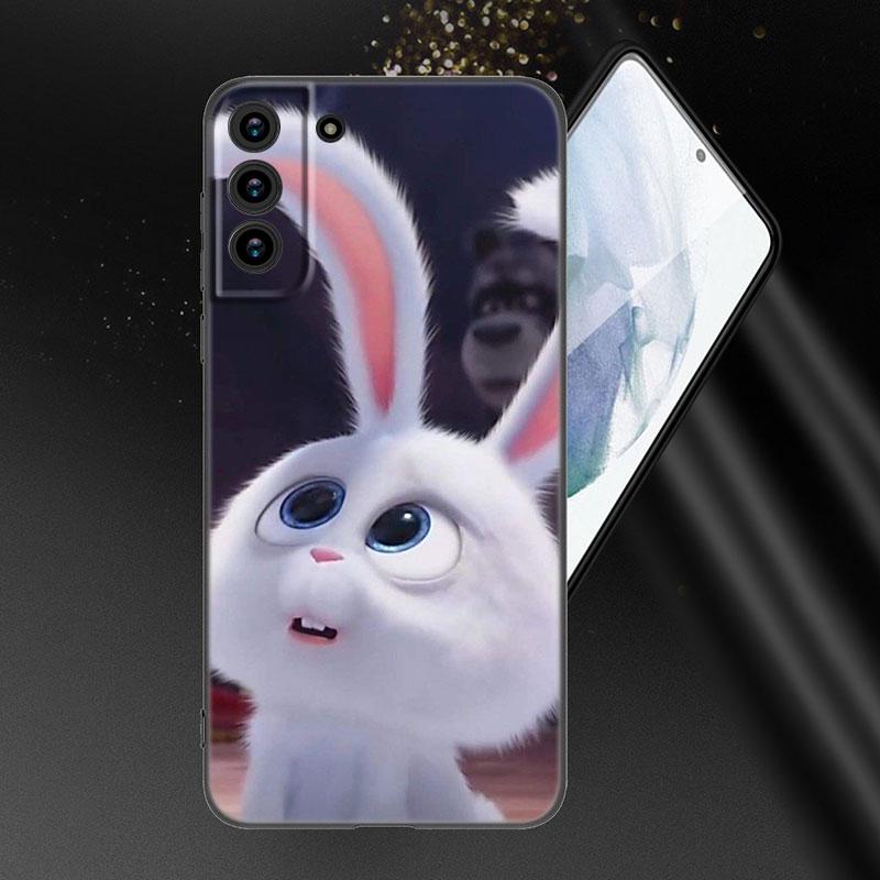 Милый мультяшный кролик черный силиконовый чехол для телефона Samsung Galaxy S23 S21 S20 FE S24 S22 Ultra S10E S10 S9 S8 Plus