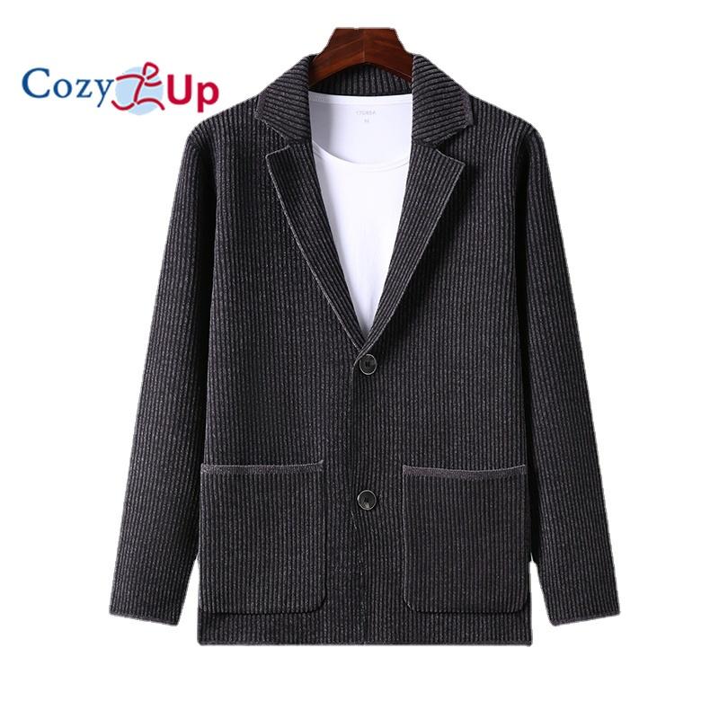 Cozy Up Шерстяной вязаный кардиган, мужской деловой повседневный костюм, свитер с воротником, куртка