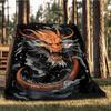 1pc Dragon Artwork Outdoor Blanket, Soft And Comfortable Blanket, Casual Warm Outdoor Blanket, Good Birthday Gift yy251201158