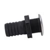 1 1 2in Through Hull Drain Straight Black with Stainless Steel Cover Flapper for Boats Yachts Ships