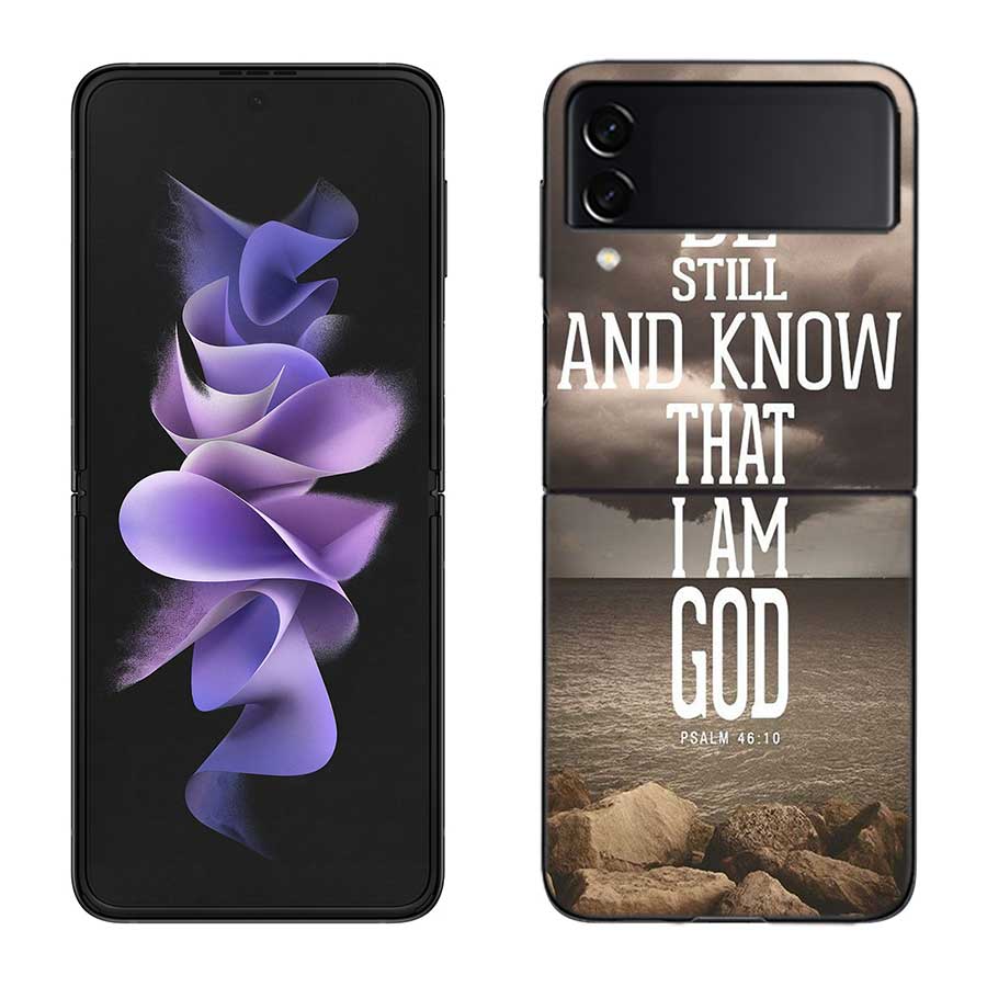 Чехол-молитвенник с изображением Бога и Иисуса для Samsung Galaxy Z Flip 6 Flip 5 4 3 5G Черный Чехол для Мобильного Телефона Samsung Z Flip 5 5G Роскошная PC Оболочка Coqu