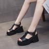 Модные сандалии для женщин Sabot Platform Black Tailboard Stripper Roman Style Women Shoes Korea F Premium And Low Price Sales H