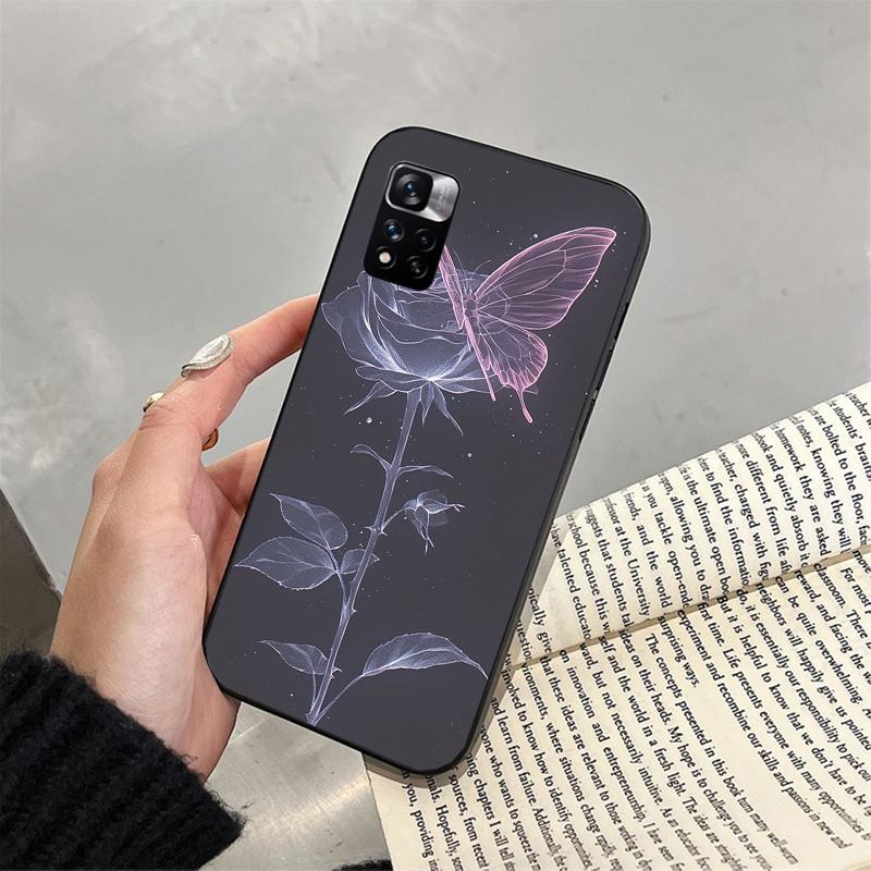 Розовая бабочка Carcasa Funda Чехол для телефона для Xiaomi Redmi note 14 Pro 14 13 12 11 10 Pro 14S 12S 11S Redmi 14C 13C 10
