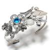 Natural Rainbow Moonstone,Topaz Stone 925 Sterling Silver Cuff Bangle Adj. T4V89