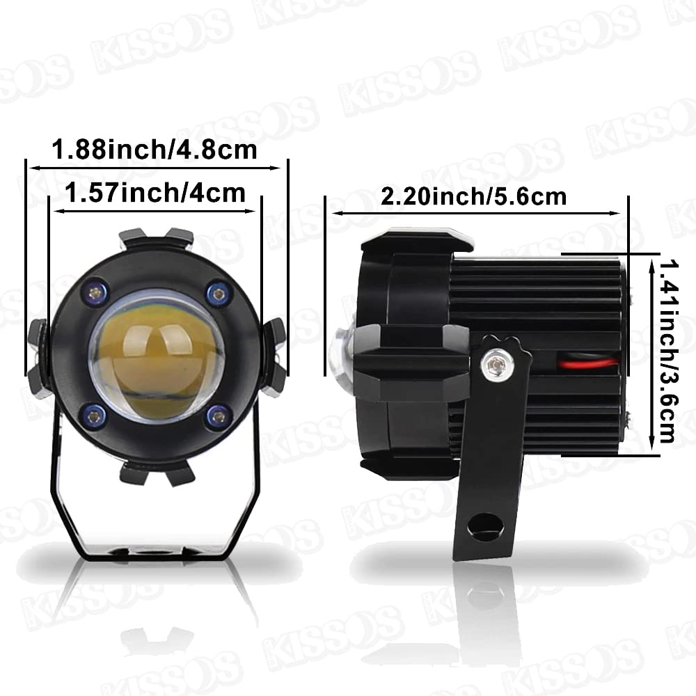 Универсальные светодиодные фары и противотуманные фары для мотоциклов, переключаемые белый/желтый, 12 В, комплект из 2 штук