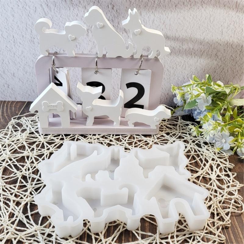 Семейное украшение в виде собаки Силиконовые формы для свечей для изготовления свечей и мыла ручной работы Цемент Гипс Силиконовые формы для искусства и ремесел