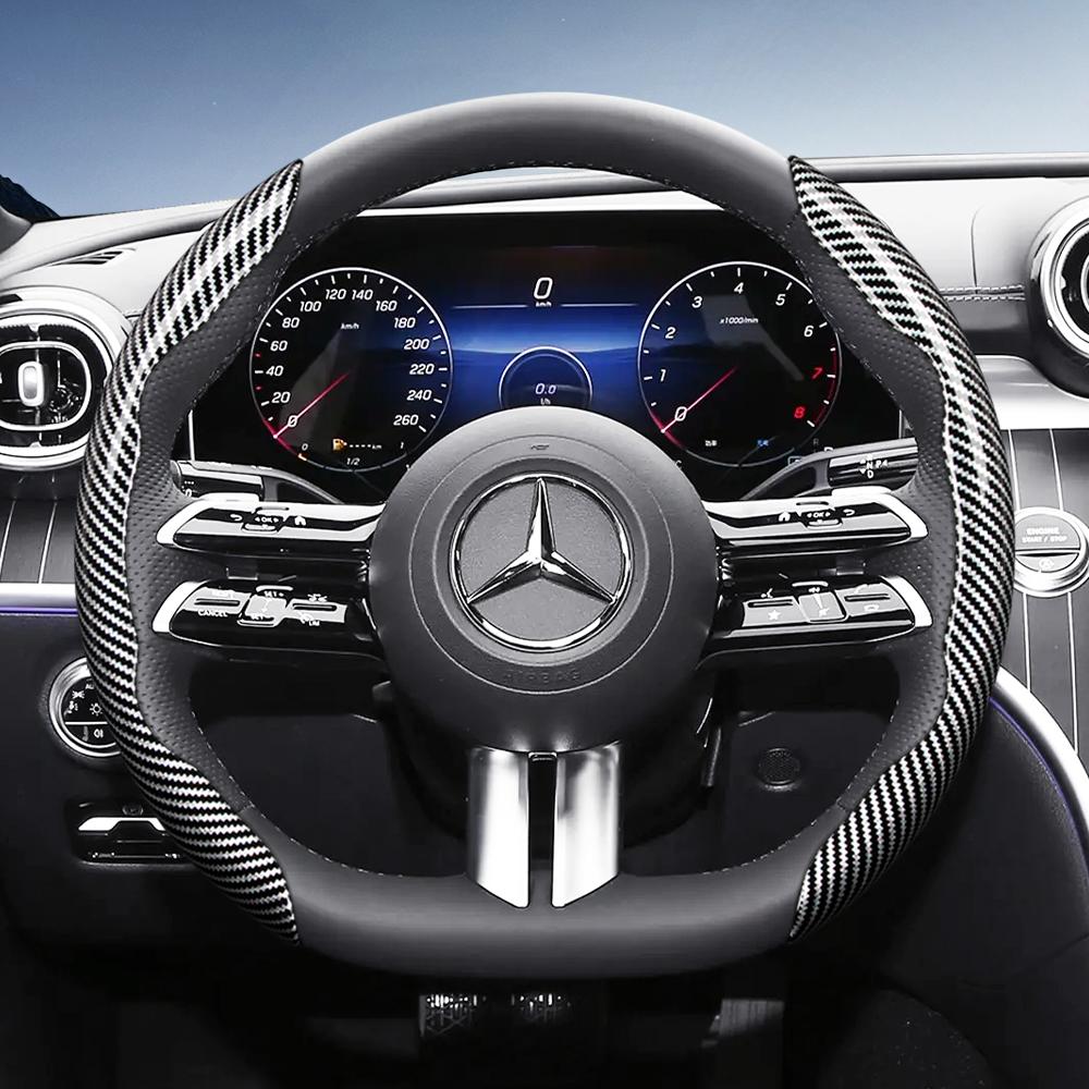 Suitable for Mercedes-Benz Carbon Fiber Texture Steering Wheel Cover with Segmented Quick-Release Design V g S a E C Class Gle Glc Gla Glb