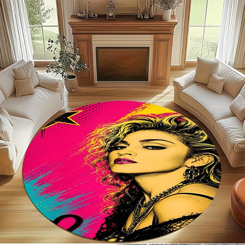 Marilyn Monroe Print Round Rug, Washable Floor Carpet, For Entryway Dorm Laundry Room Office Study, Home Decor Birthday Christmas Gift