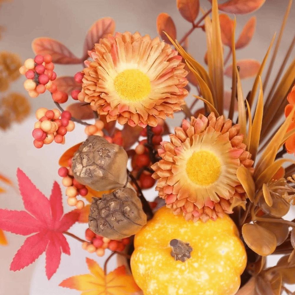 Fake Autumn Leaf Maple Leaf Pumpkin Ornament Plastic Halloween Tabletop Ornaments  Fireplace Shelf