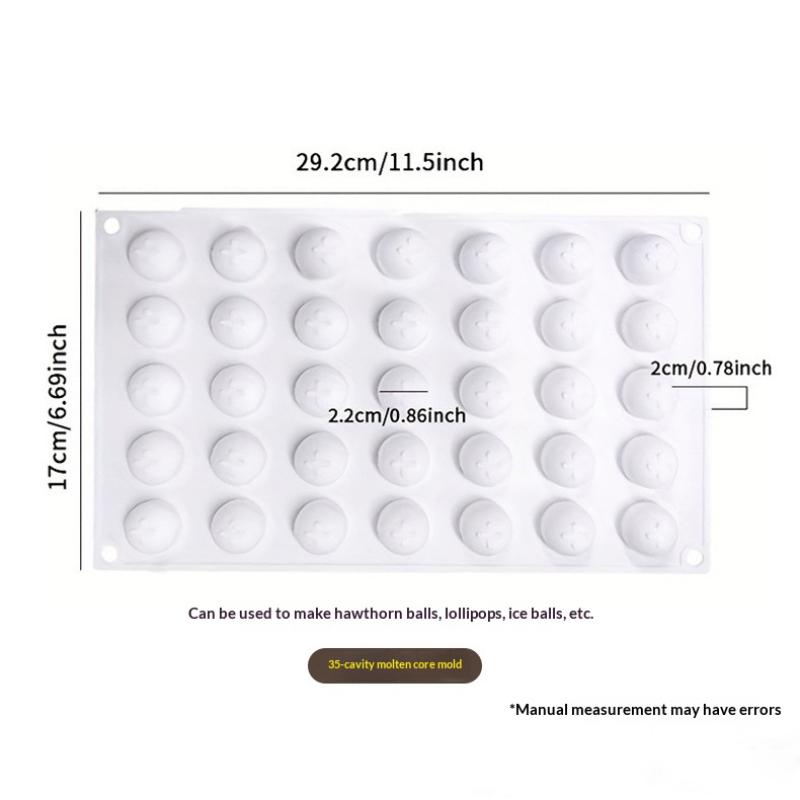 35 Cavity Mini Round Ball Silicone Molds Reusable Non-Stick for Cake Chocolate Fondant Decor Birthday Party Baking Tools