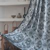 French Style Jacquard Curtain With Tassel Trim Semi-Sheer Red Beige Living Room Bedroom Balcony
