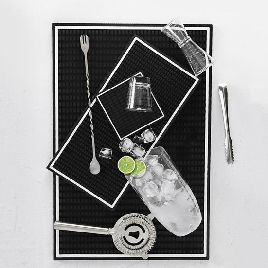 Противоскользящий коврик для бара с белой каймой, защита от пролития напитков, защита барной столешницы для домашней кухни