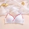Women's Wireless Student High School Bra with Sweet Heart-Shaped Pads Push Up for Small Bust Comfortable Triangle Cup Underwear