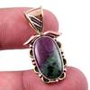 Подарочный двухцветный кулон Ruby In Zoisite из стерлингового серебра 925 пробы, созданный в лаборатории, 1,25 дюйма, h8L38