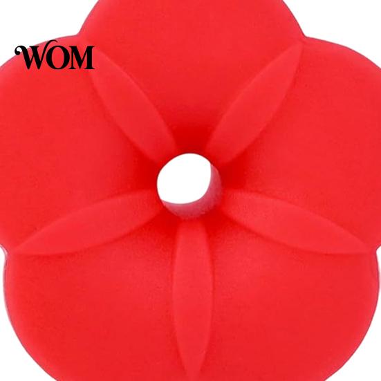 Tool-free Hummingbird Feeder Repair 4PCS Replacement Parts, Simulated Red Flowers Shape, Universal Soft Silicone Bird Part Fit Waterproof Accessories,