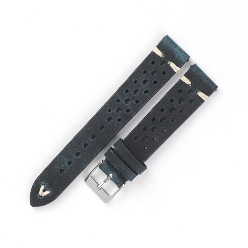 Retro Crazy Horse Leather Strap 17mm 18mm 19mm 21mm 22mm Cowhide Hand Stitching Watchband Porous Breathable Bracelet Accessories