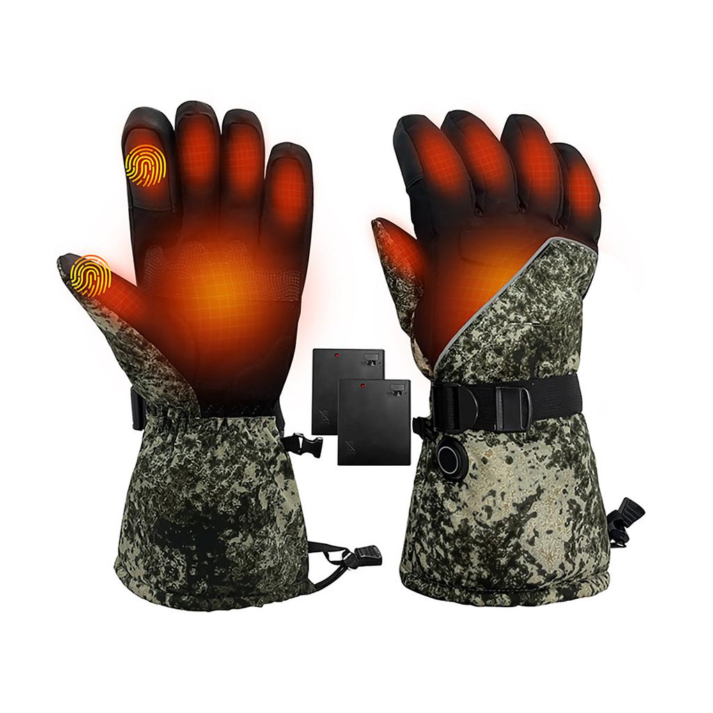 Touch Screen Heating Gloves Outdoor Winter Cycling Electric Heating Gloves with Battery Box
