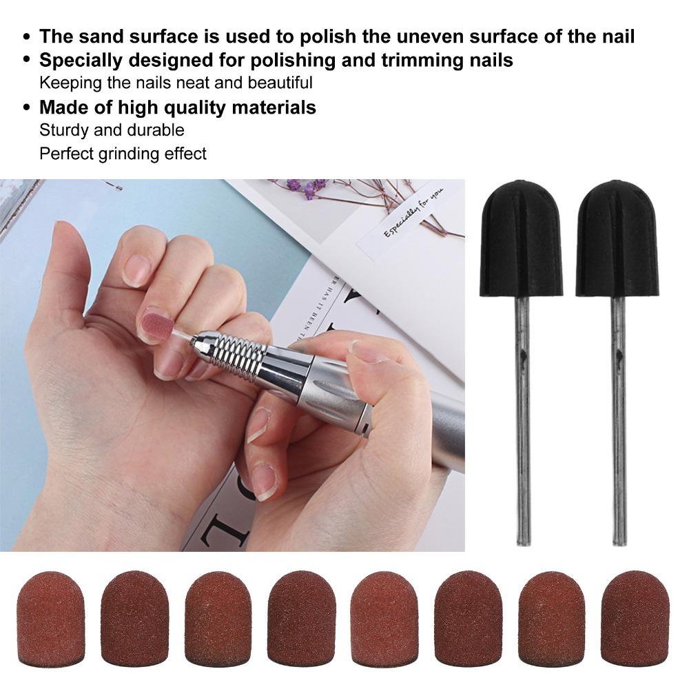 50 Pieces Set Replacement Bands Nail Drill Bits 80# Grit Nail Grinding Heads For Manicures