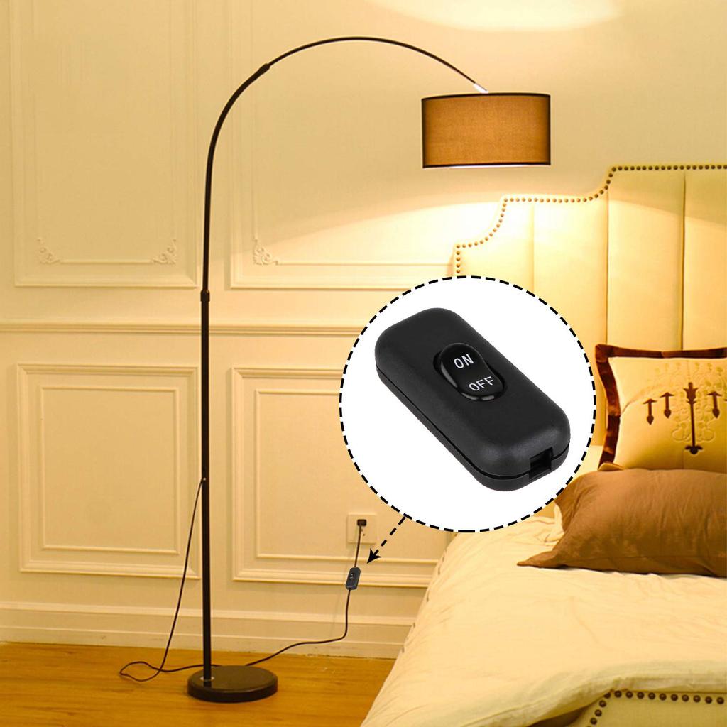 2pcs Inline Cord Button Switch In Line Cord Appliance Switch 6A 250V Lamp Cord Rocker Switch for Lamp On Off Switch