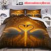 Swan Valentine'S Day Three-Piece 3D Printed Quilt Set