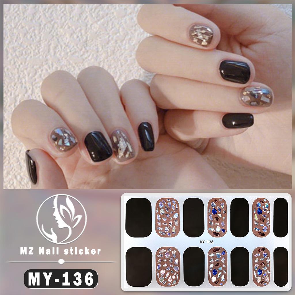 MY 3D Waterproof No-Cure Gel Nail Wraps, Full Cover Japanese & Korean Style Spring & Summer Nail Stickers, Nail Patch Films