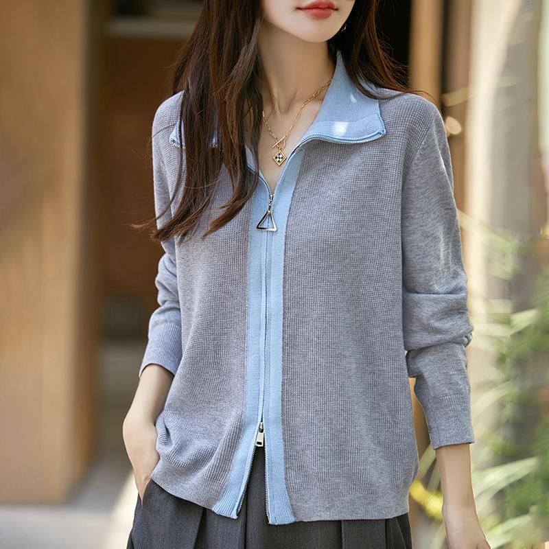 Женский кашемировый кардиган Qinghe Cashmere 50% Шерсть 50% Шелк Женский осенне-зимний кашемировый кардиган Мягкий и теплый