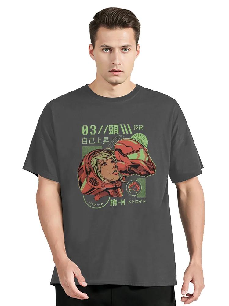 Inside The Helmet T-Shirt For Metroid Samus Game T Shirt Cotton Tshirt Hip Hop Tees Clothing Oversized Tops Unisex