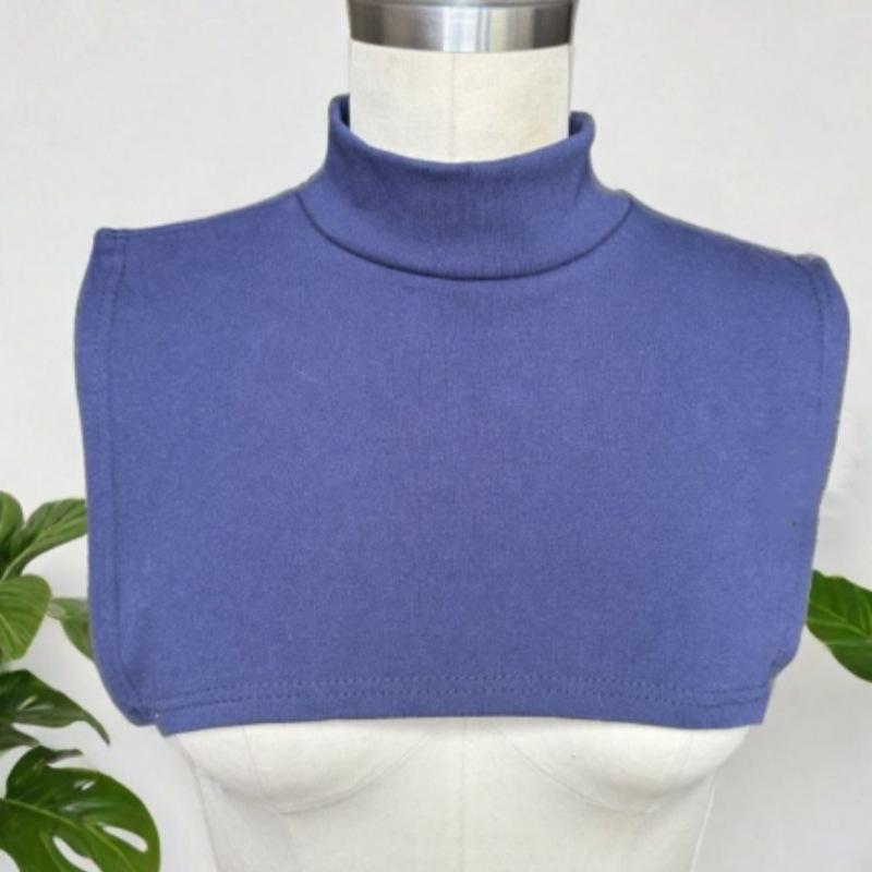 Зимняя хлопковая трикотажная водолазка для взрослых унисекс с искусственным воротником и свитером, защищающим от завязывания, теплый шарф-пуловер