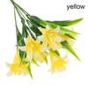 33cm 7Heads Hot Water Grass Home Ornament Lilies Bouquet Persian Leaf Fake Lily Artificial Flowers
