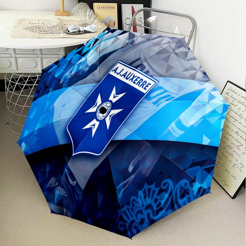 Aj Auxerre Football Club Automatic Folding Umbrella - 8-Rib Travel Umbrella with Auto Open/Close & Portable Gifts for holidays or birthdays