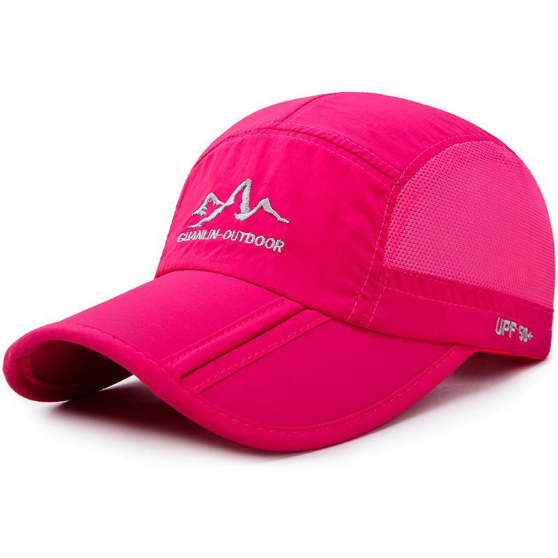 Fashion Hat Summer Mesh Breathable Outdoor Foldable Portable Sunscreen Quick Drying Cap Men's Casual Mountaineering Soft Top Baseball Cap
