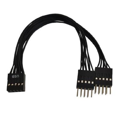 Плата расширения USB 9Pin для материнской платы USB 2.0, внутренний кабель-разветвитель 9Pin (мама) на 2x 9Pin (папа)