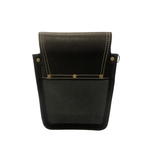 knicks Fully Vegetable-Tanned Leather 3-Drawer Waist Pouch (Black) KBB-301DD