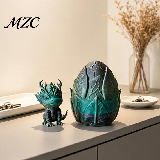 Mini Dragon Toy Egg with Toy, 3D Printed Miniature Figurine, Desktop Decoration for Home Office Mythical Creature Model
